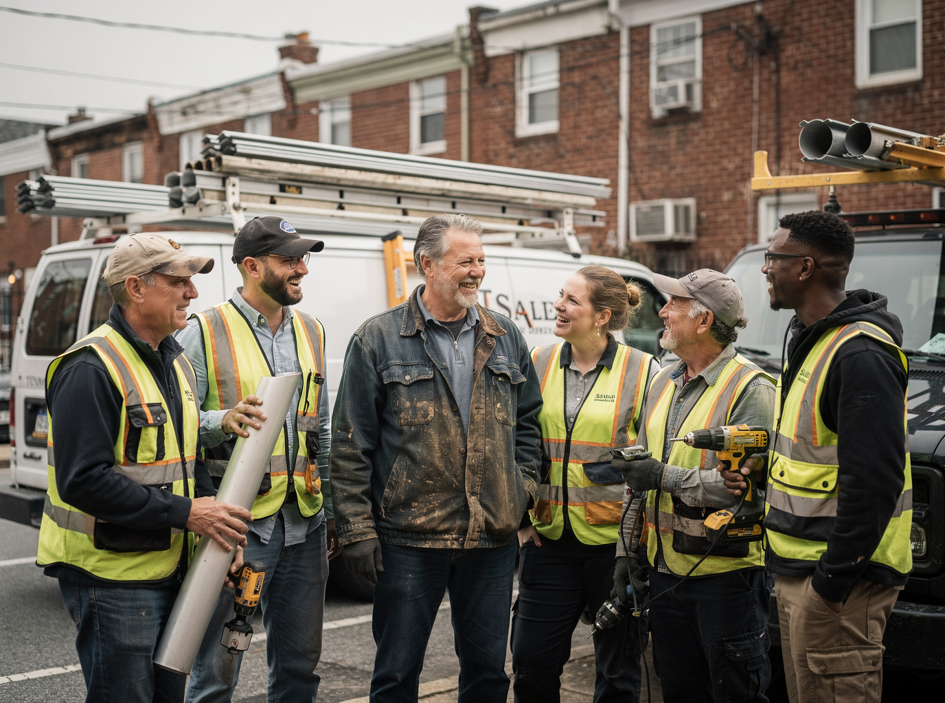 The A-One Gutter Contractors team at work in Philadelphia
